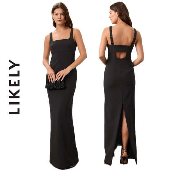 LIKELY Merra Gown Black Maxi Dress size 8 formal dress long elegant dress